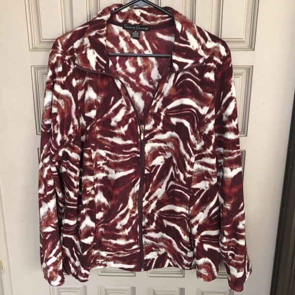 French Laundry Fleecy Sz2X Earth Tones Pull Over 1/2 Zip Collar Used - Picture 1 of 8